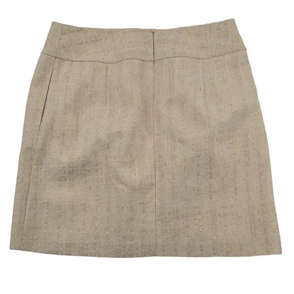 Merona Skirt Women's Size 10 Metallic Gold Back Zipper A-Line Mini Peated Pencil - Picture 4 of 8